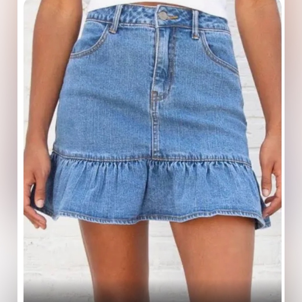 SOLD - J. Galt/Brandy Melville Denim Ruffle Skirt